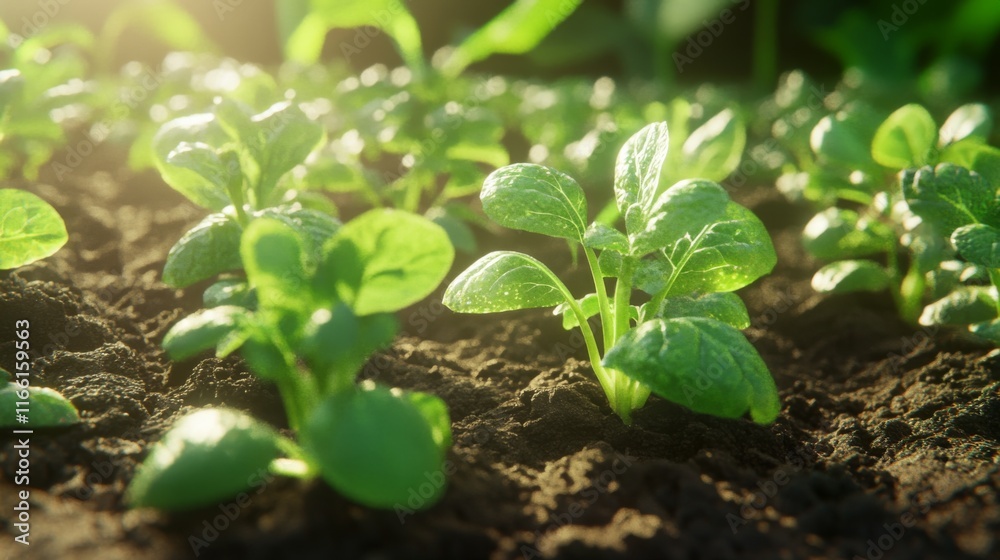 Organic Farming in Rural Countryside with Soft Light Organic Farming in Rural Countryside with Soft Light