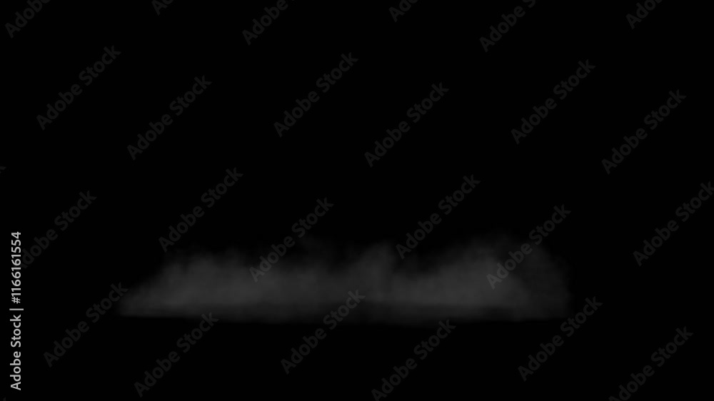 Tank explodes with smoke and dust, Side view 3d rendering with alpha channel of Explosion simulation