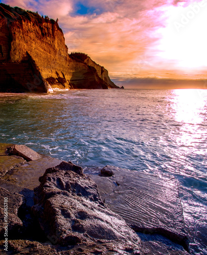 Fototapeta Naklejka Na Ścianę i Meble -  summer sea, Europe, Greece, Sidari resort, rocky coast of popular greek island of Greece - Corfu (Kerkyra), Europe	