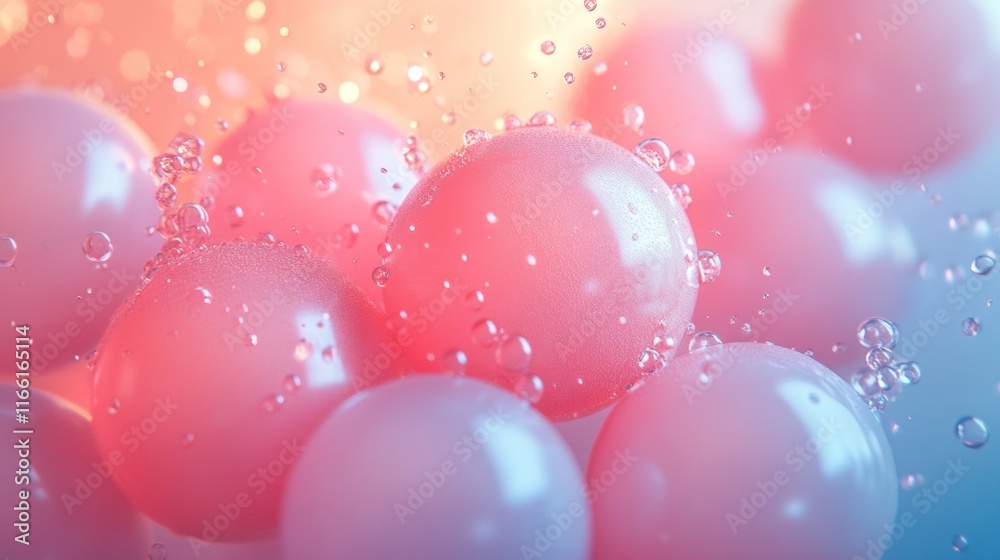Bubbles in pastel tones with glowing highlights Bubbles in pastel tones with glowing highlights