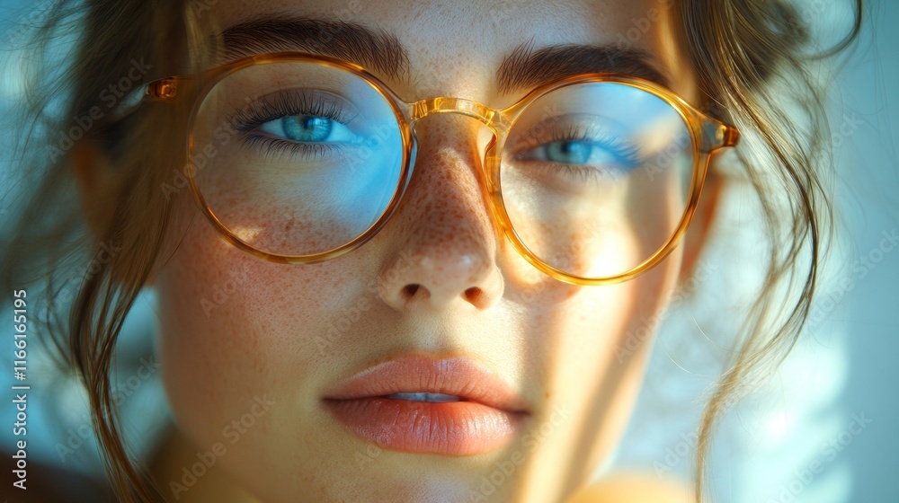 Portrait of a woman with glasses and natural light Portrait of a woman with glasses and natural light