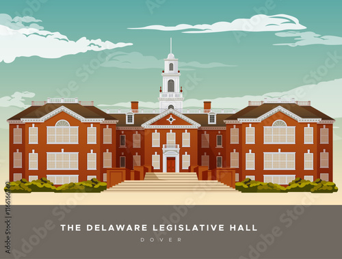 The Delaware Legislative Hall Building - Dover - Stock Illustration