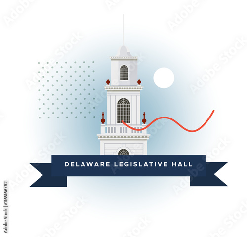 The Delaware Legislative Hall Building - Dover - Stock Illustration