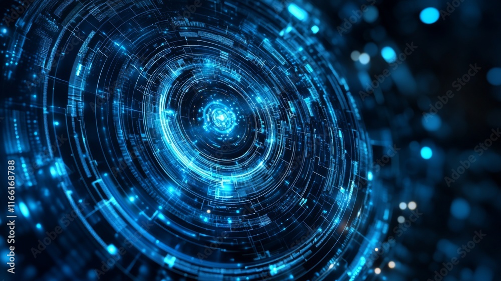Fototapeta premium Modern Design Integrating AI Technologies in Aerospace Office