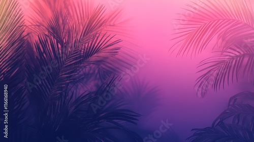 Vibrant Tropical Foliage Illuminated by a Soft Glow During Sunset in a Serene Atmosphere Filled With Calming Colors