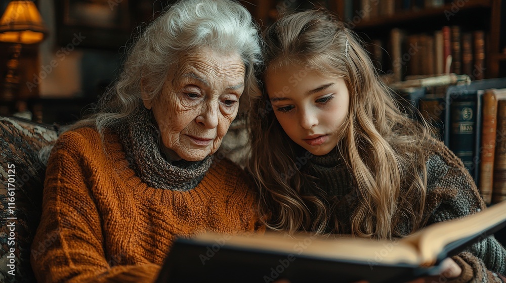 Grandmother and Granddaughter Reading Grandmother and Granddaughter Reading
