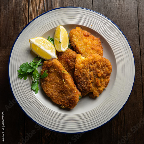 Flavorful Sardellenschnitzel Crispy Fish Cutlets from Bavaria photo