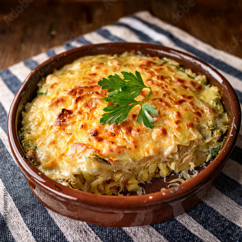 Classic Sauerkraut Casserole with Creamy Sauce and Cheese