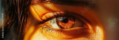 A mesmerizing close-up of an eye reflecting an array of shades.