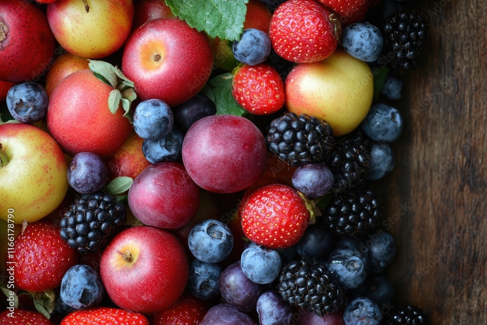 A Colorful Collection Of Fresh Summer Fruits And Berries A Colorful Collection Of Fresh Summer Fruits And Berries