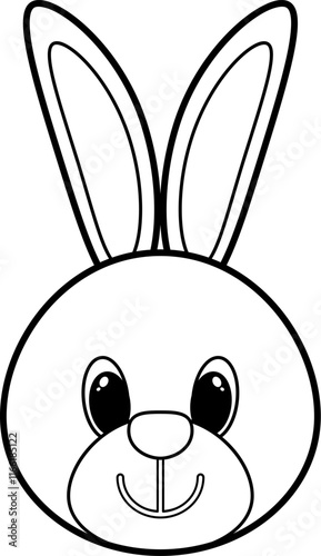 Rabbit head outline icon. Bunny vector illustration isolated on white background.