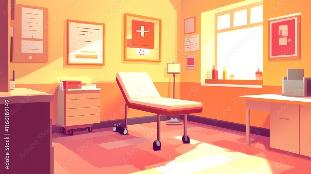 Modern Clinical Environment with Warm Tones Modern Clinical Environment with Warm Tones