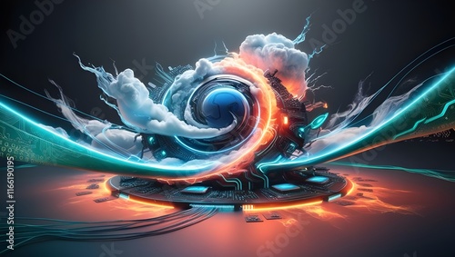 abstract fractal background with space