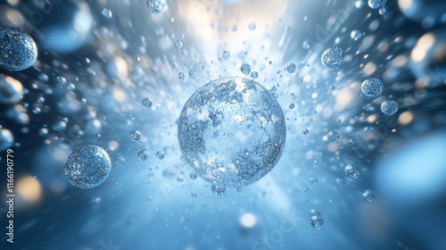 Wallpaper Mural The palm of the particles. Palm crumbles into small circles and dots. Torontodigital.ca