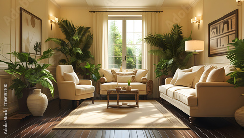 Wallpaper Mural modern living room with fireplace Torontodigital.ca