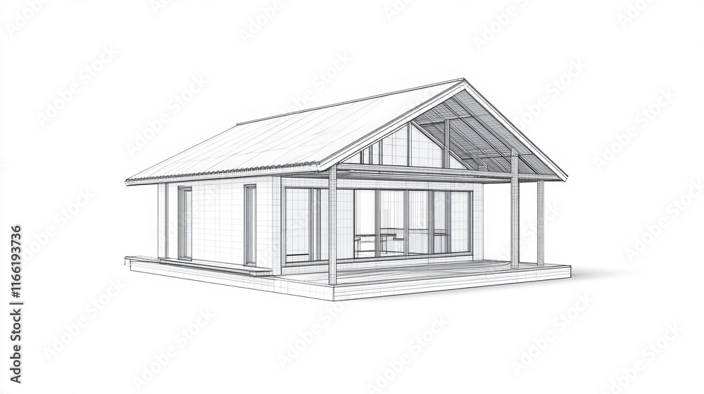 Wire-frame building on the white background. EPS 10. Illustration created of 3d. Wire-frame building on the white background. EPS 10. Illustration created of 3d.