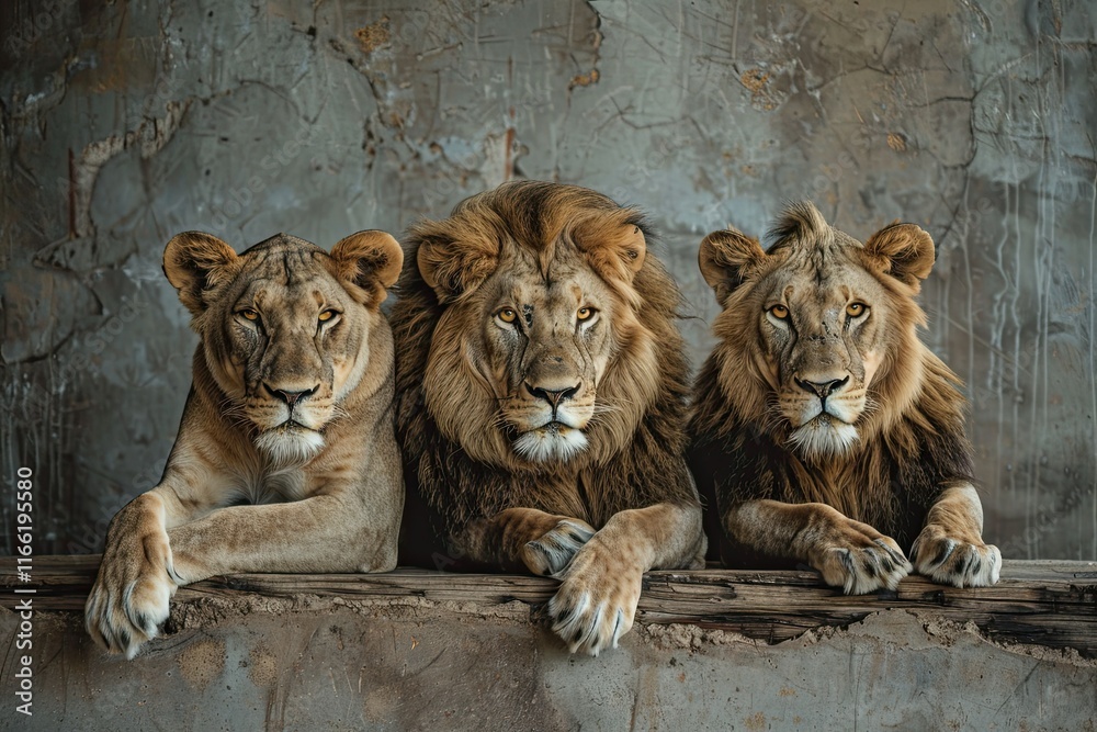 idea for a painting-Majestic lion family in grayscale, symbolizing unity and strength. idea for a painting-Majestic lion family in grayscale, symbolizing unity and strength.