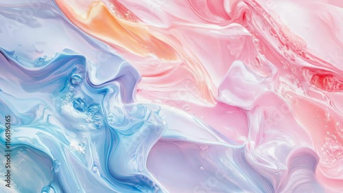 Wallpaper Mural Abstract pattern created by blending pink and blue oil paint, ideal for backgrounds and creative projects Torontodigital.ca