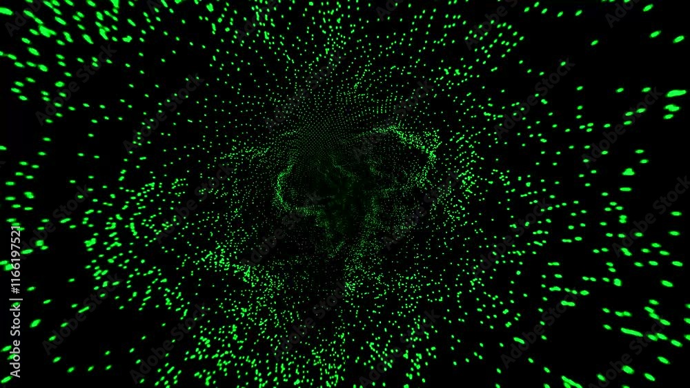 Abstract Green Digital Tunnel