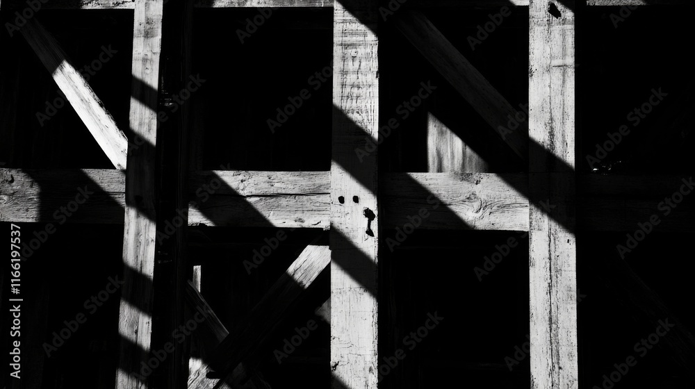 Fototapeta premium High Contrast Construction Space with Detailed Focus