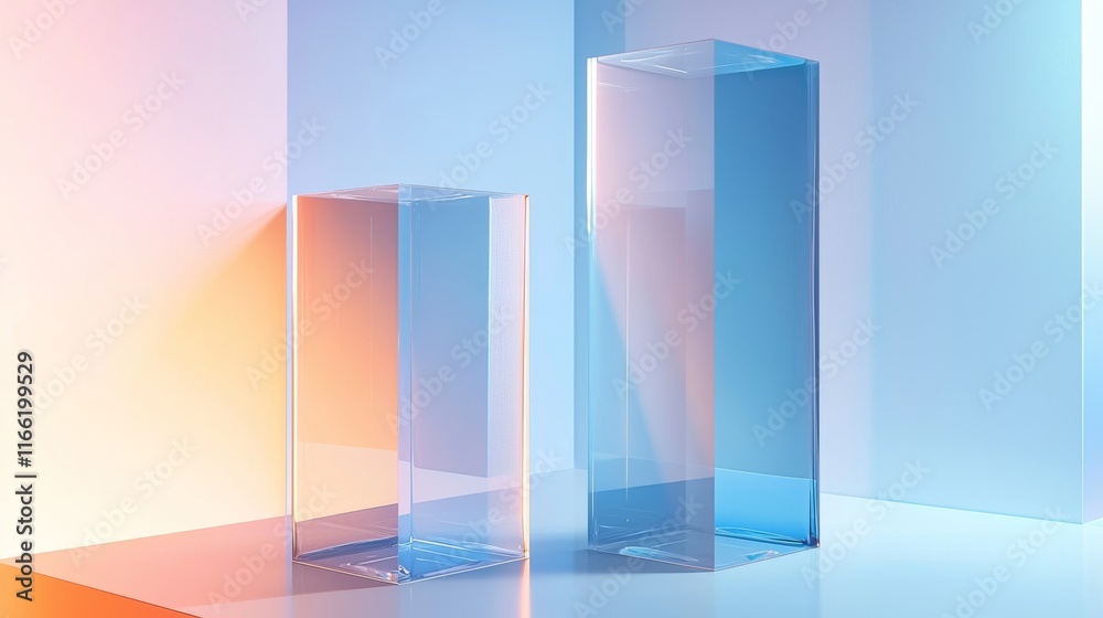 Obraz premium Futuristic Cityscape with Reflective Skyscrapers