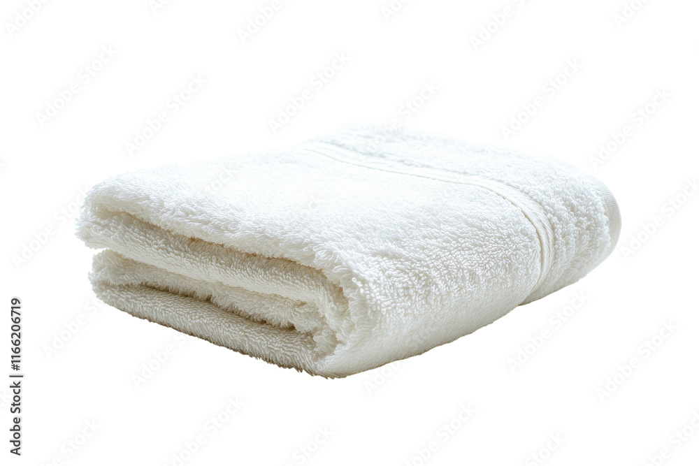 Soft white towel folded neatly on a clean surface ideal for home or spa use Soft white towel folded neatly on a clean surface ideal for home or spa use