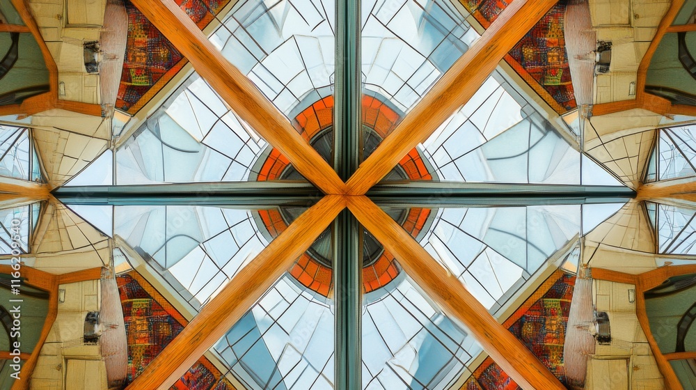 Obraz premium Vibrant Geometric Patterns with Symmetry and Color