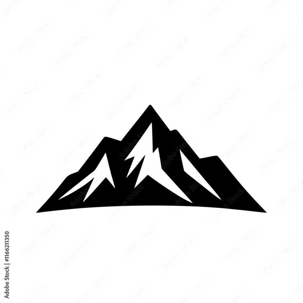 Monochrome mountain with a snowcap