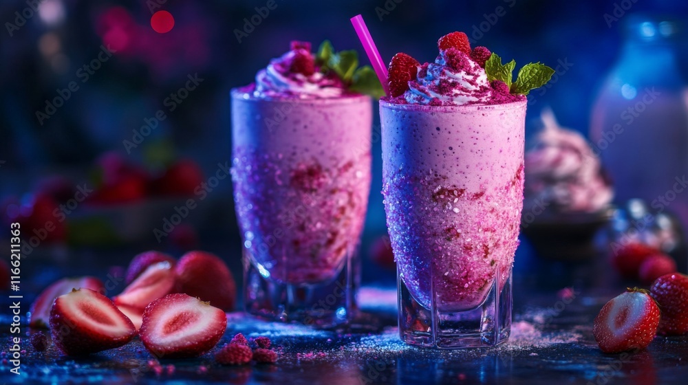 Artistic Smoothies with Vibrant Colors and High Contrast
