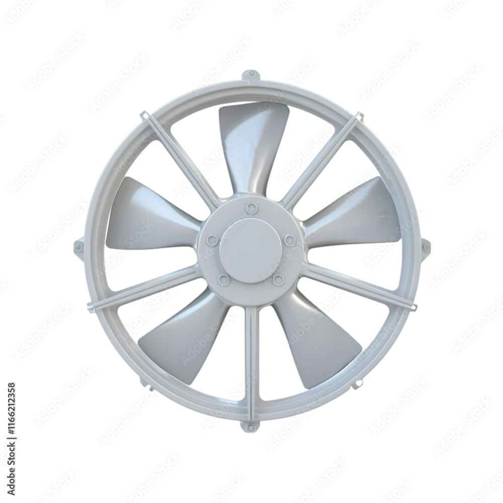 Obraz premium Industrial White Fan Blade with Eight Blades