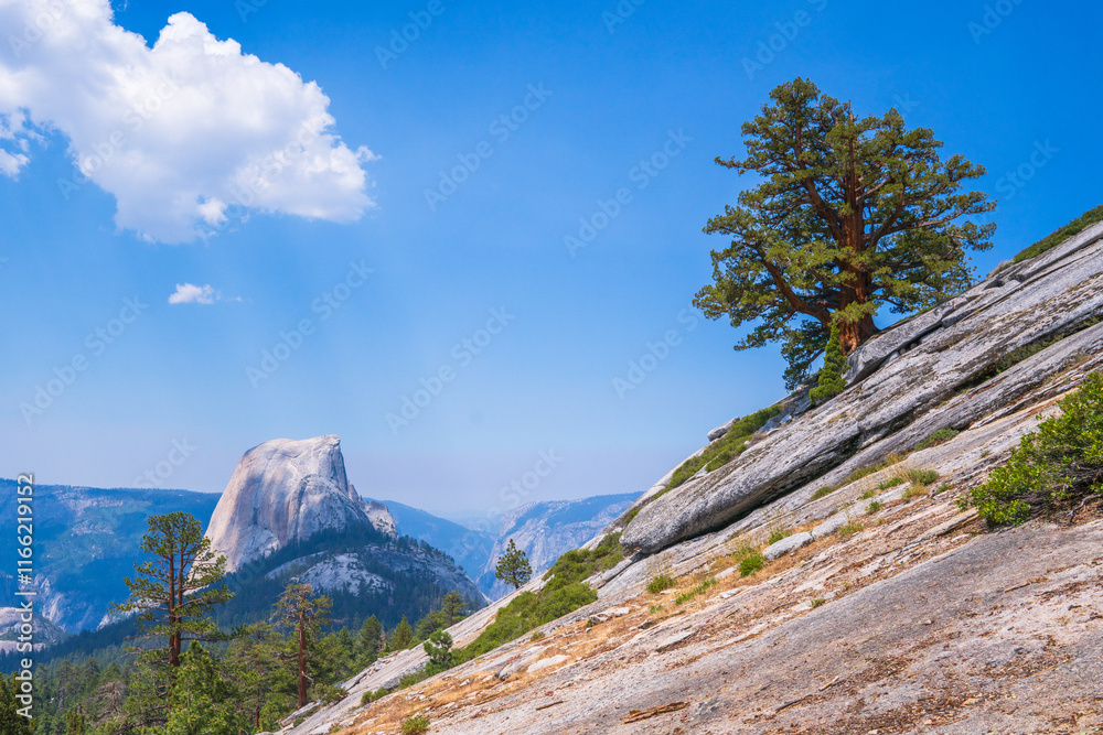 hiking to clouds rest in yosemite, california, usa