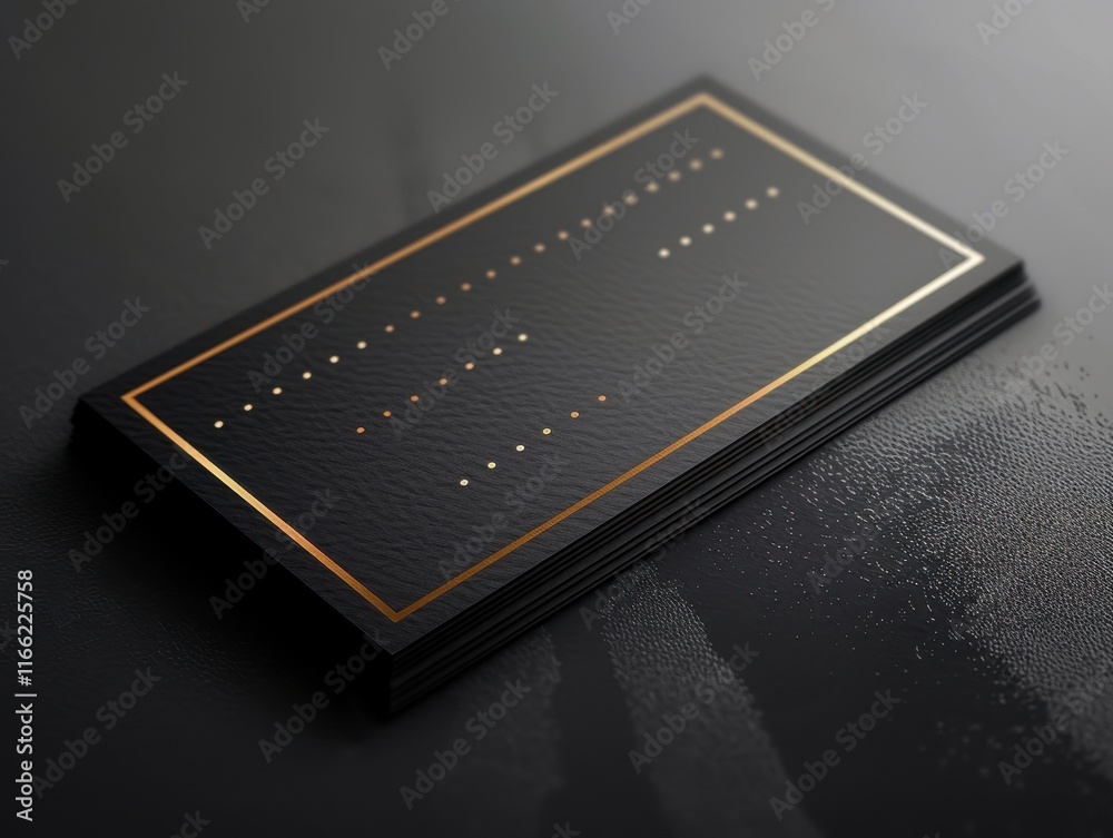 A sleek, elegant business card with a textured black finish and metallic accents. A sleek, elegant business card with a textured black finish and metallic accents.