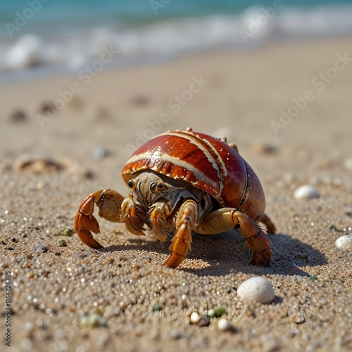 hermit crab on sand