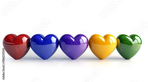 Colorful Rainbow Hearts Symbolizing Love, Unity, and Diversity photo