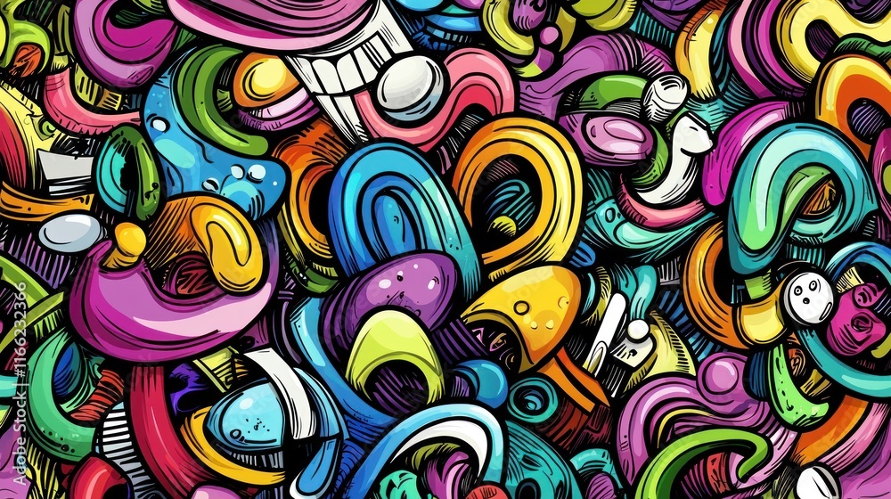 Vibrant Abstract Doodle Art: A Kaleidoscope of Colors and Shapes Vibrant Abstract Doodle Art: A Kaleidoscope of Colors and Shapes