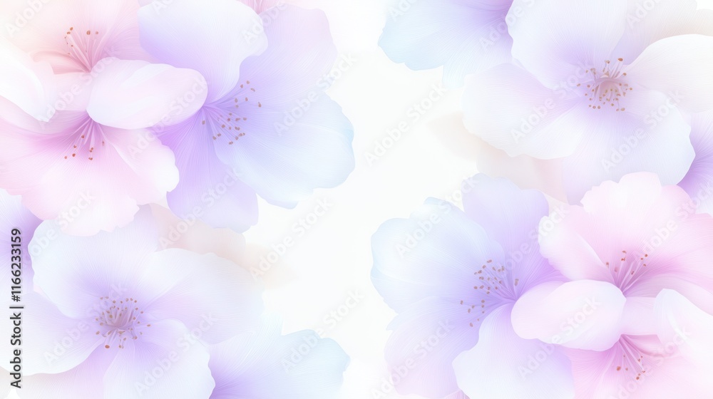 Soft floral pastel background with delicate blossoms and gentle hues Soft floral pastel background with delicate blossoms and gentle hues