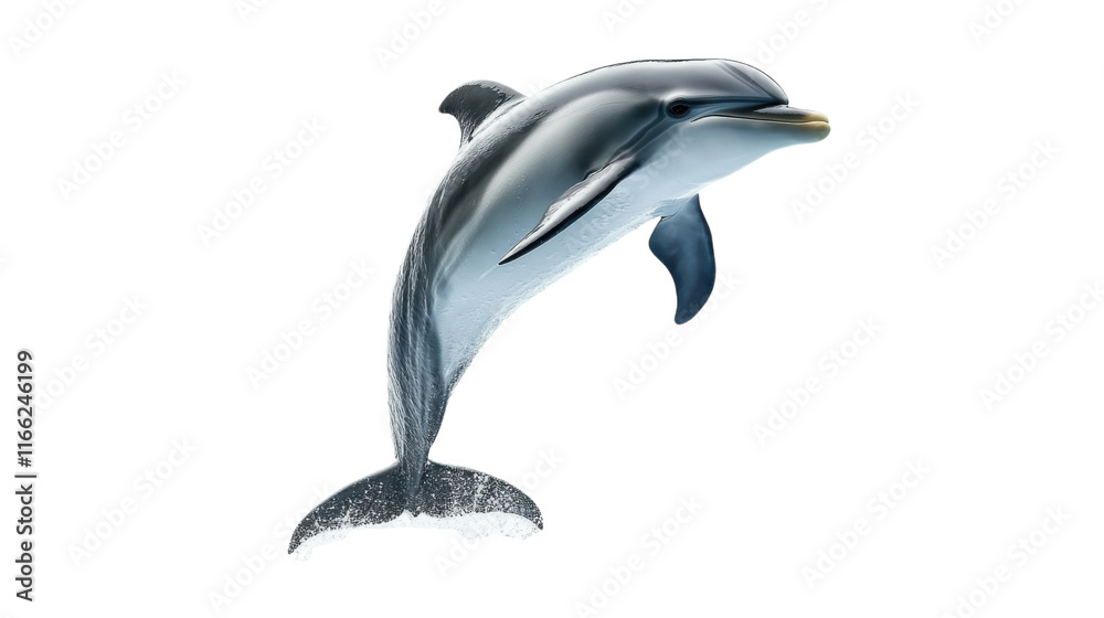 Naklejka premium Dolphin jumping transparent background