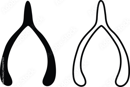 Modern Lucky Wishbone Icon Vector for Digital Platforms and Websites