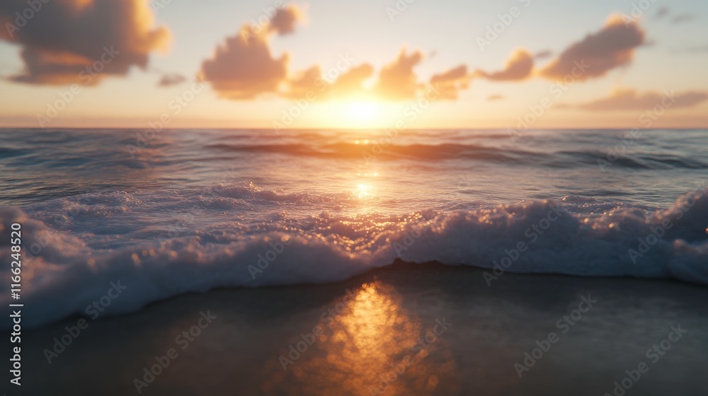 Dramatic Sunset Over Calm Ocean Waters