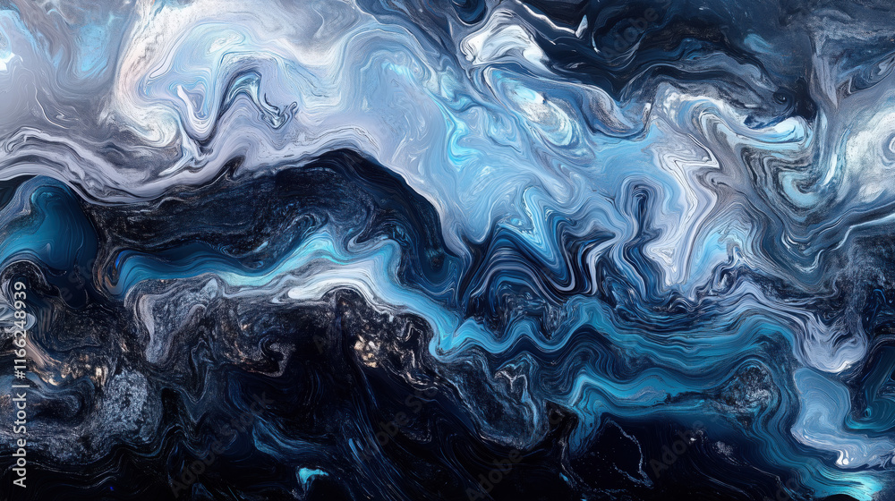 Abstract 3D Flowing Liquid-Like Wave Textures in Blue, Silver, and White Gradient background wallpaper Abstract 3D Flowing Liquid-Like Wave Textures in Blue, Silver, and White Gradient background wallpaper