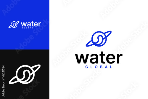 outline water global symbol logo design vector illustration. modern water world icon logo vector design template with simple, elegant and minimalist styles