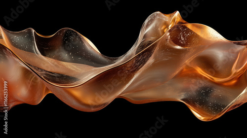 Abstract 3D Flowing Liquid-Like Wave Textures in Copper, Brown, and Champagne Gradient background wallpaper