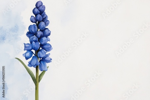 Elegant blue flower standing tall against a soft, washed background, embodying nature's beauty and tranquility.