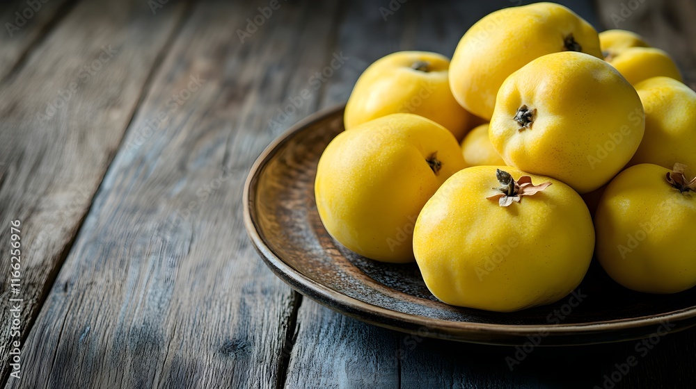 Golden Apples Resting On A Rustic Wooden Table Golden Apples Resting On A Rustic Wooden Table