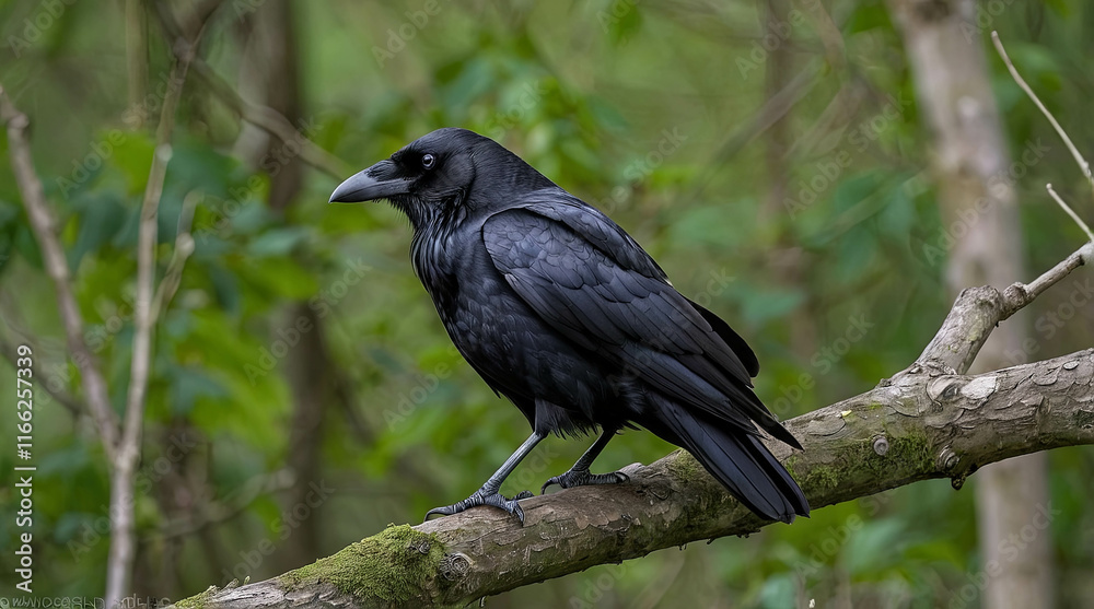 on a branch sat a carrion crow on a branch sat a carrion crow