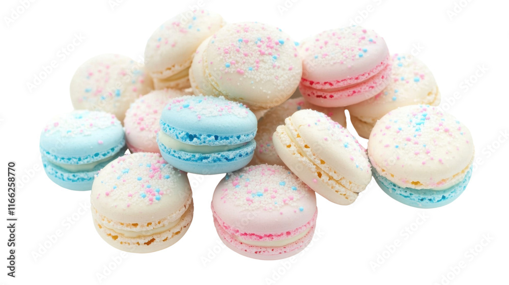 Pile of pastel-colored macaron transparent background Pile of pastel-colored macaron transparent background