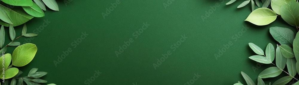 Panoramic desk, greenery view, natural palette Panoramic desk, greenery view, natural palette