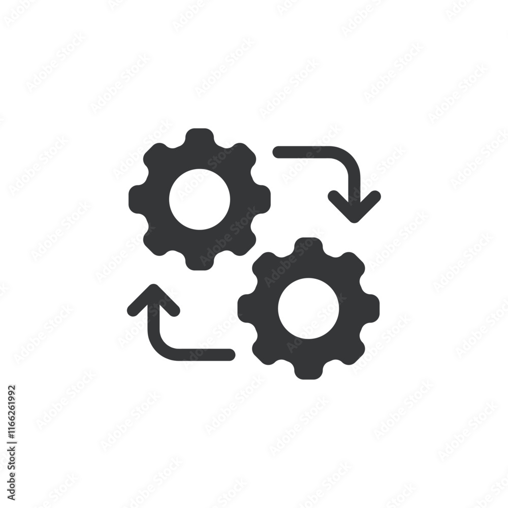 Process flat glyph icon. Perfect pixel on transparent background Process flat glyph icon. Perfect pixel on transparent background