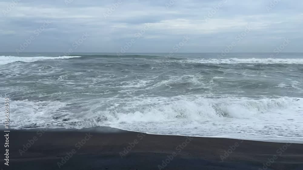 Time lapse of seashore with wave. Ocean water waves splashing sandy beach. nature background travel relax. Time lapse of seashore with wave. Ocean water waves splashing sandy beach. nature background travel relax.