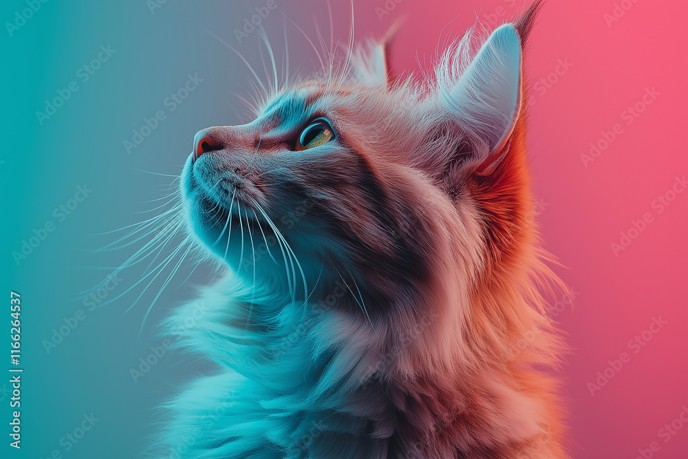 cat close-up on a bright background cat close-up on a bright background